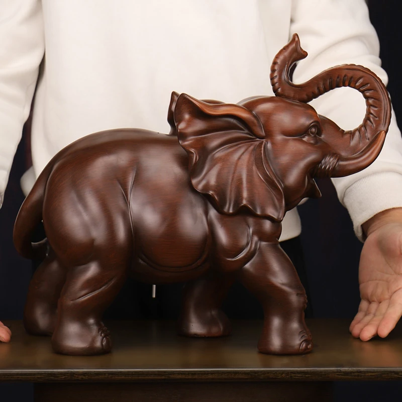 大象摆件招财象对象摆件一对店铺开业送礼客厅玄关电视柜高档装饰