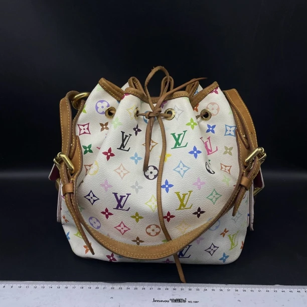 95新 LouisVuitton/路易威登 Lv白三彩水桶斜挎/13294