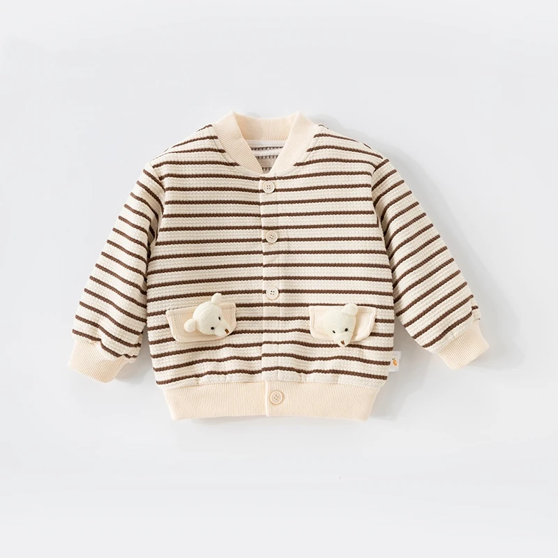 儿童外套春秋装新款洋气男女童条纹上衣时髦宝宝衣服小童外穿外套
