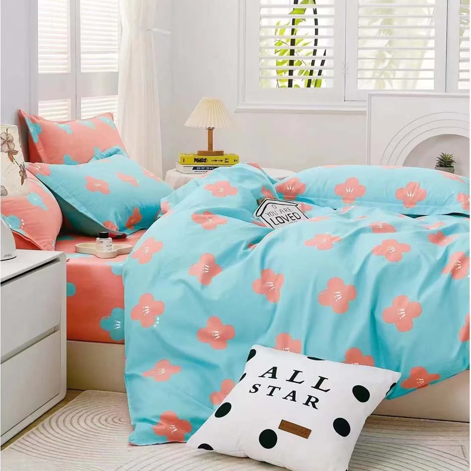 帛纳学生宿舍家纺高密度柔光棉纯棉床品（沁园）床上用品床单枕套