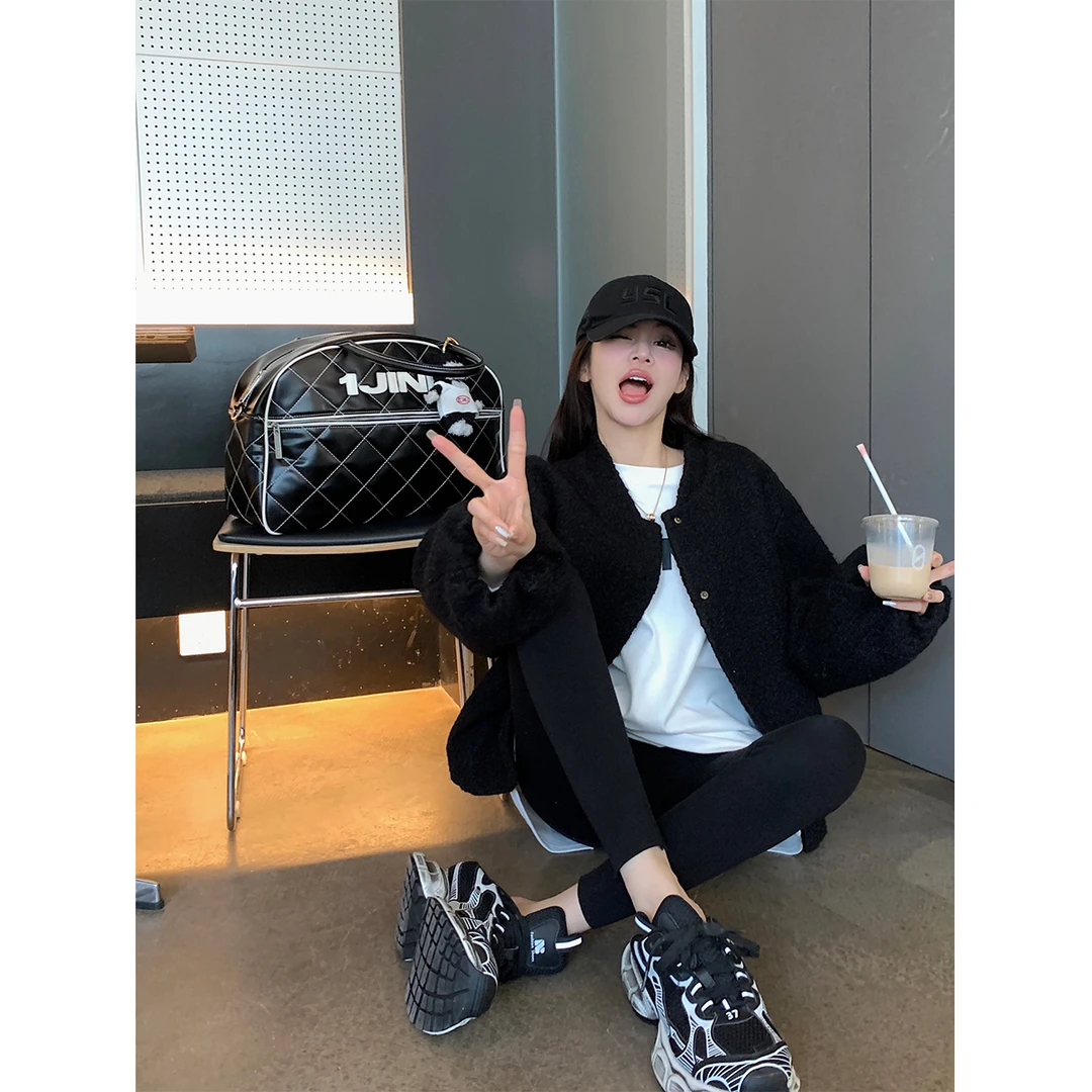 【黑美式retro】短款毛呢夹克棉服 美式高街vibe NN23100510