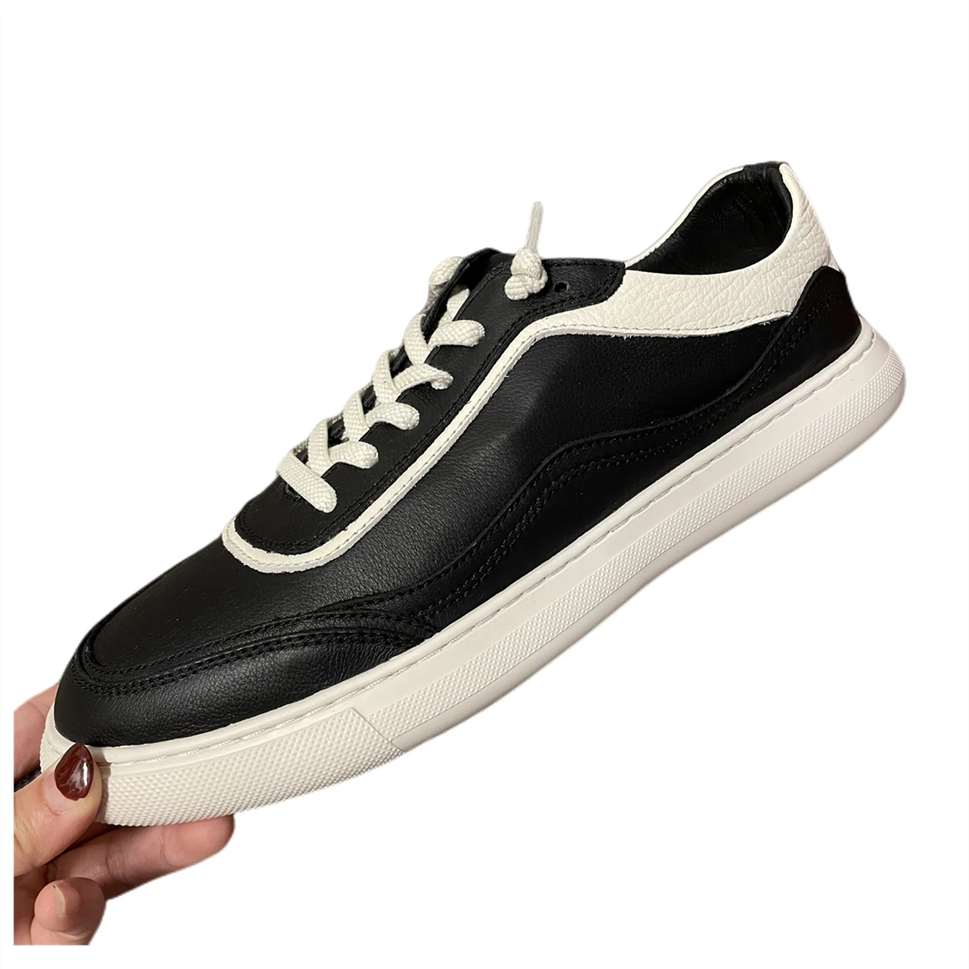 广州手工真皮男鞋2024新款休闲透气男士鞋子时尚百搭潮鞋低帮