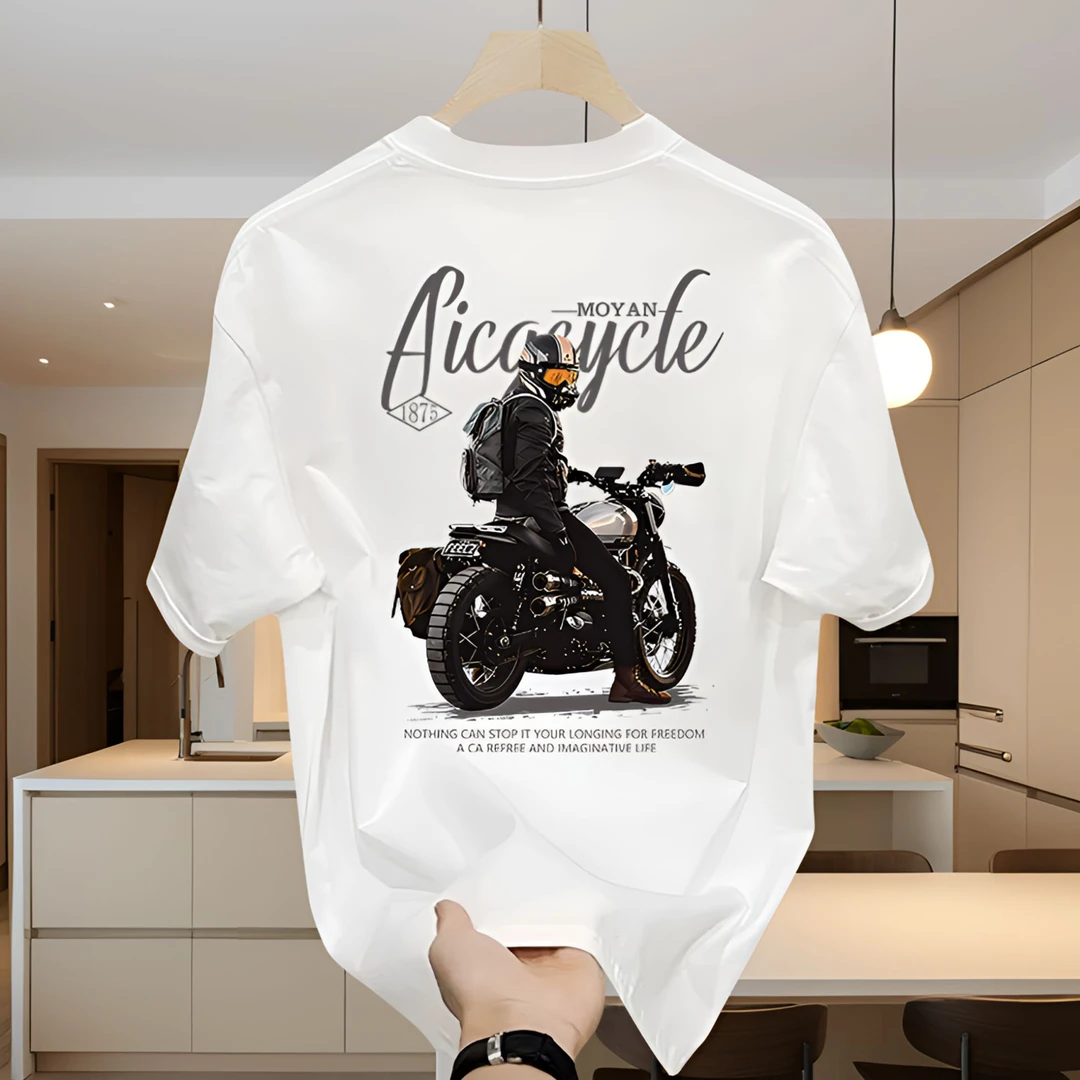 美式痞帅重磅纯棉短袖T恤男夏季休闲个性宽松圆领ins印花上衣男女