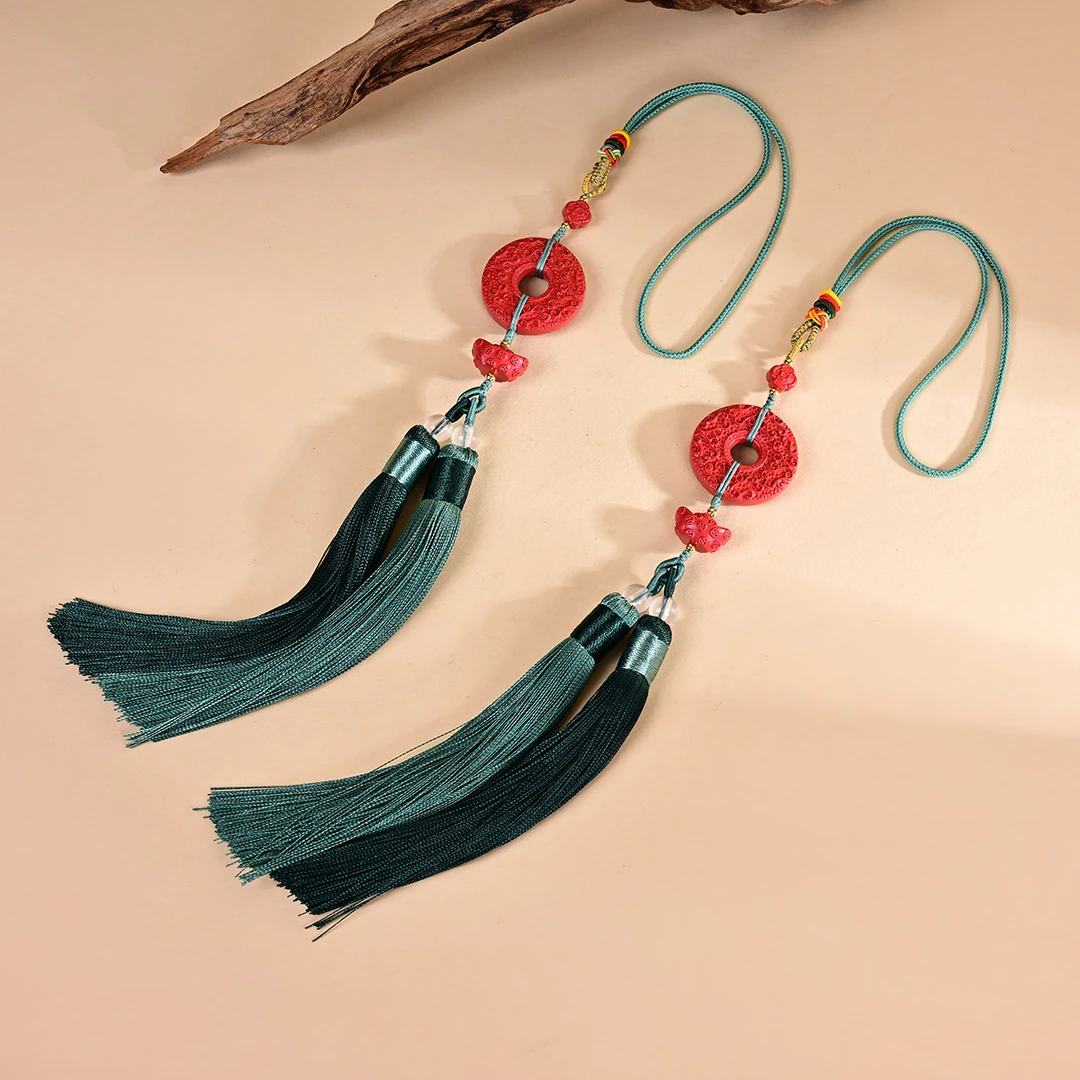 含辰砂工艺品V2540-M-朱砂平安扣挂件-多样性发一件29*6mm（甄选）