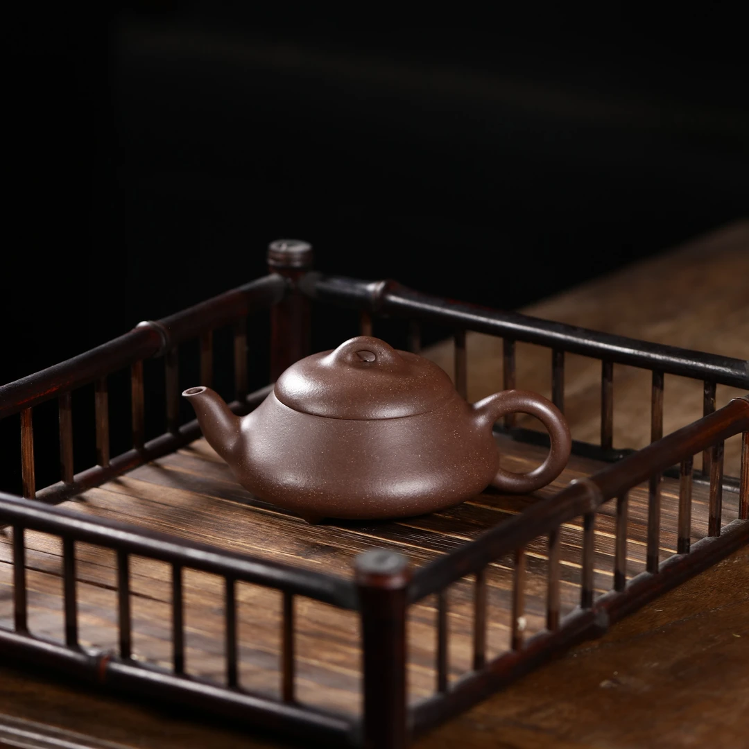 矮石瓢汉棠石瓢老紫泥正高级工艺美术师范其华全手工紫砂壶圆壶