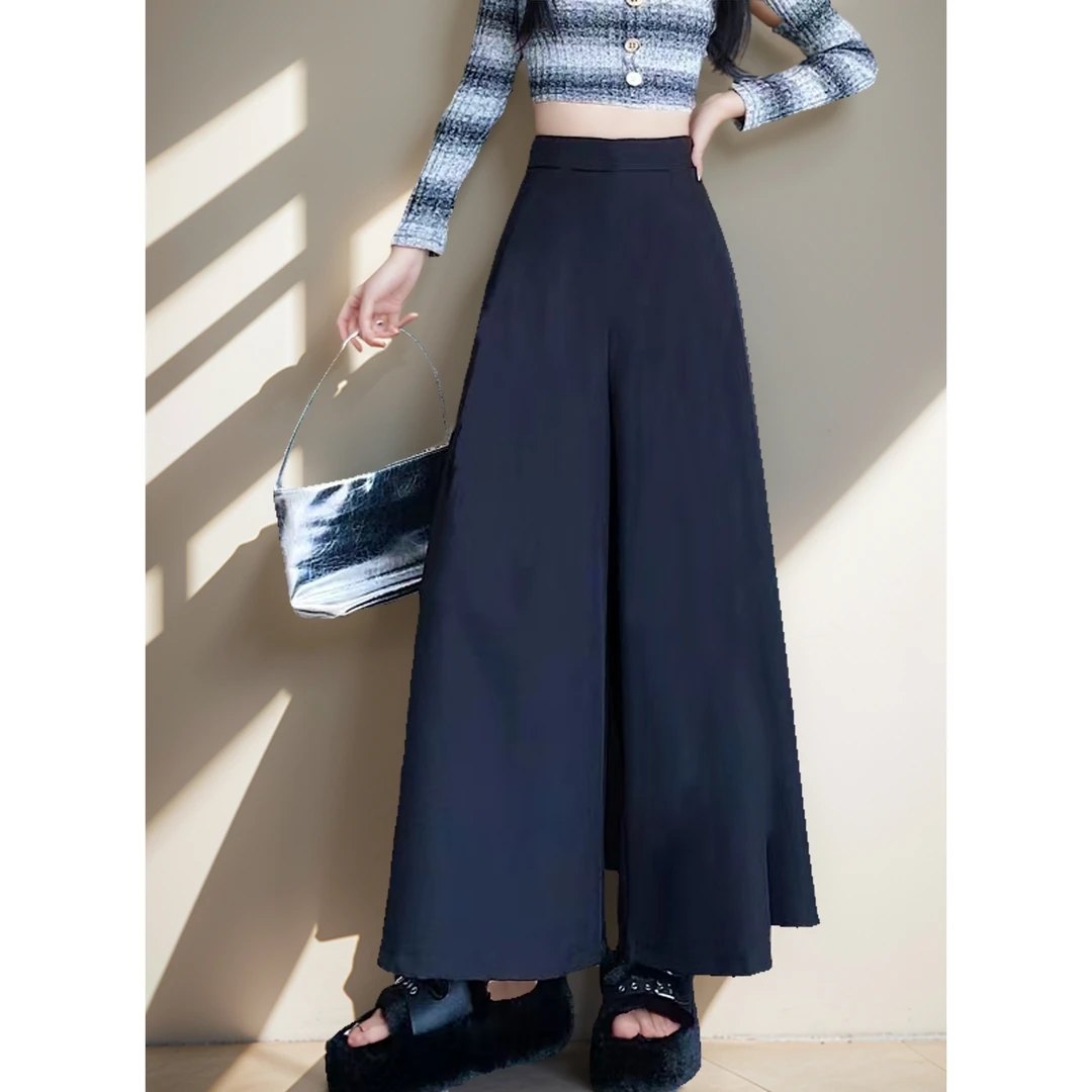 阿遥家【搭配指南】高腰显瘦宽松垂感阔腿裤裤裙8123