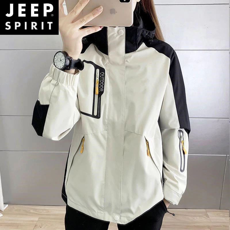 JEEP吉普外套女秋冬季三合一可拆卸秋冬款冲锋男款户外运动夹克