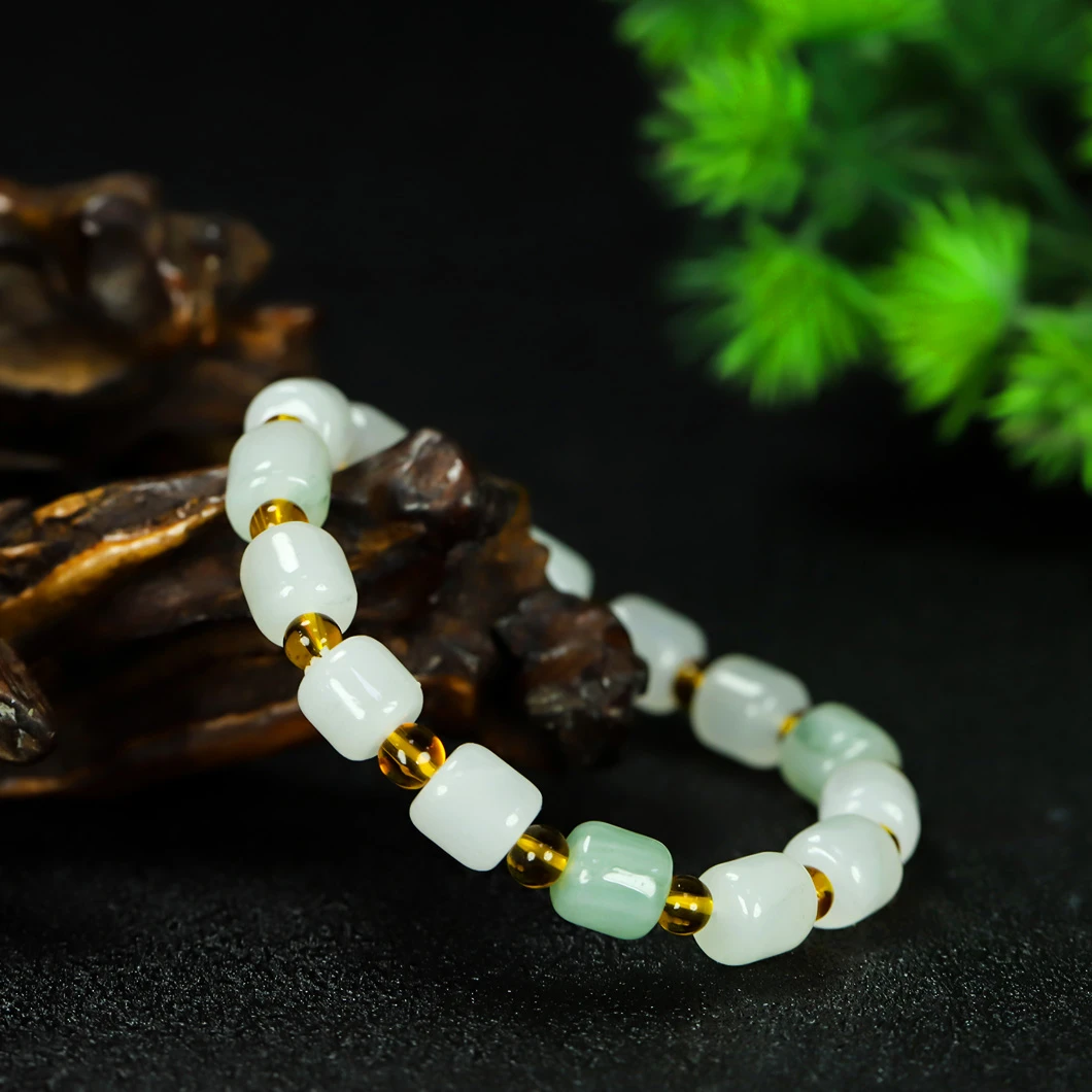 纯天然新疆玉石天山翠手链小众玉石手串时尚百搭送礼自戴精选品质