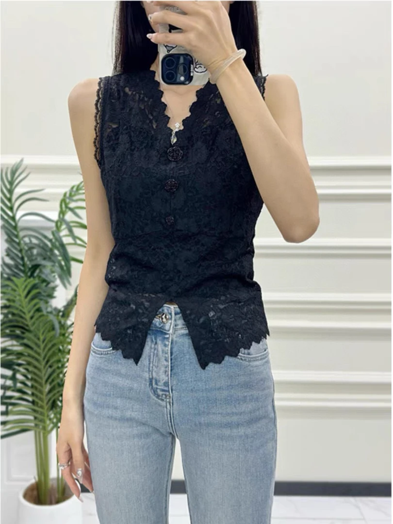 《南油老唐》法式蕾丝时尚背心打底