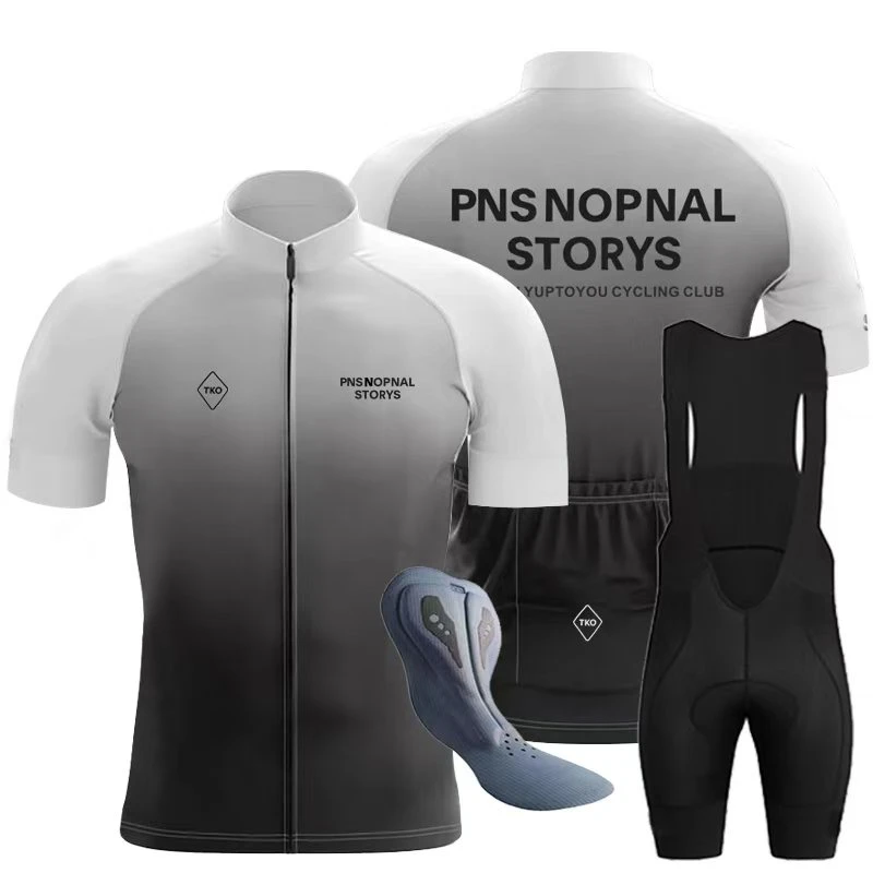 PAS夏季薄款意大利坐垫男士骑行服套装户外公路车自行车网眼透气