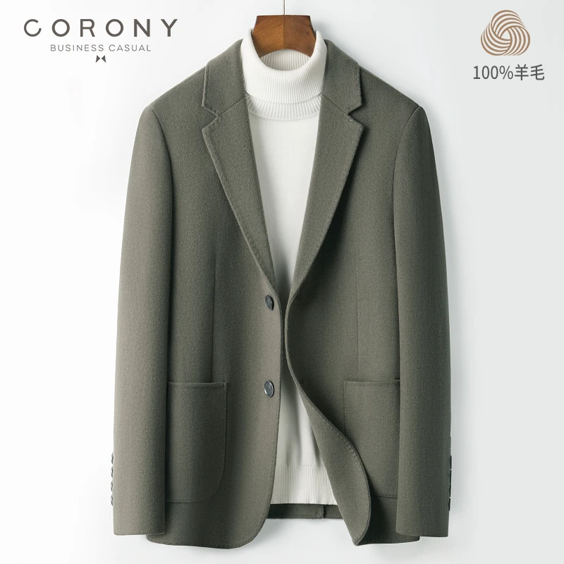 100%羊毛 鹅绒内胆款 短款双面尼西服74-78CM  M-3XL