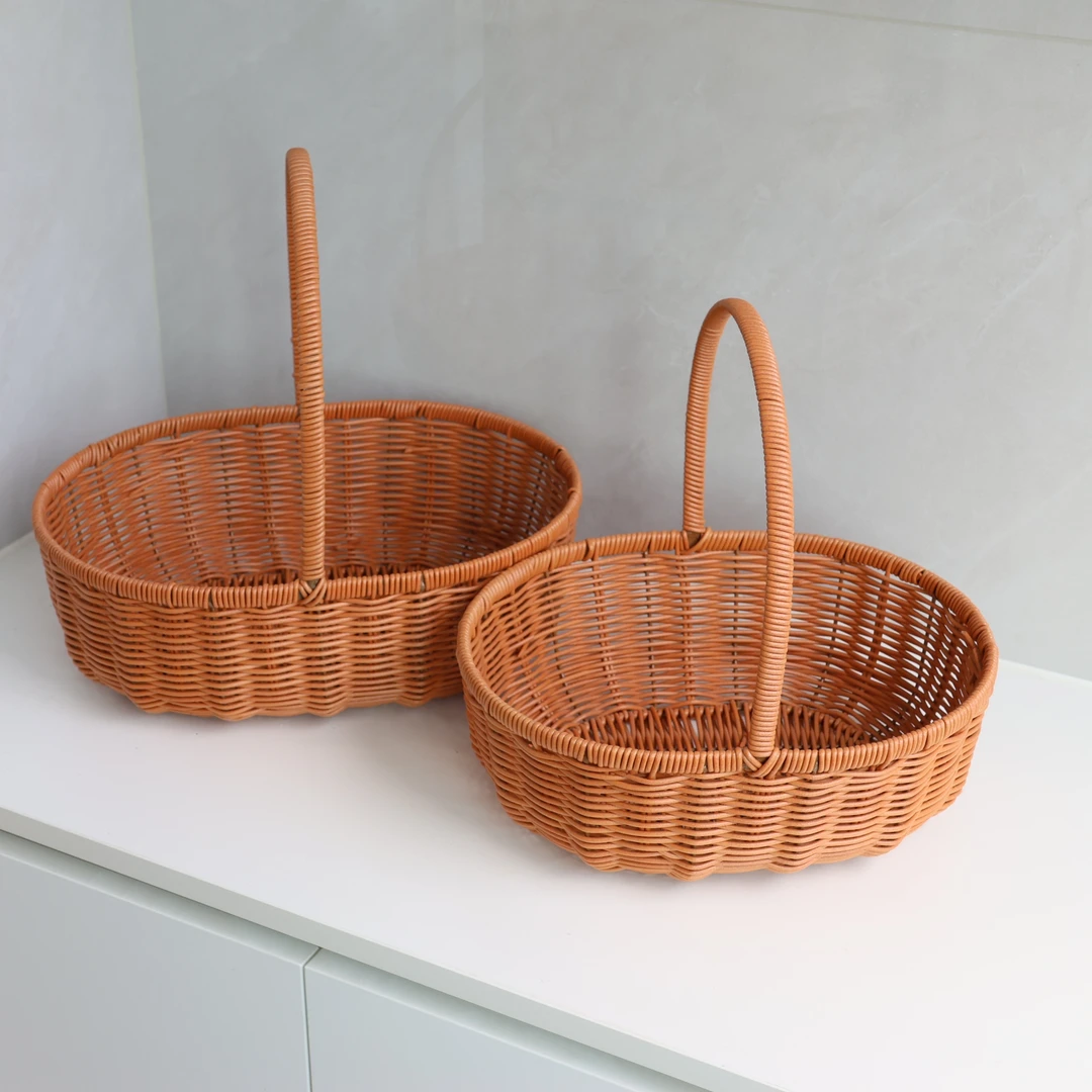 月子鸡蛋插花手提篮创鸡蛋篮子节日仿藤乔迁花篮礼品水果手提篮