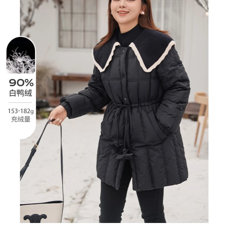 【现货90%白鸭绒】雅茉XMsShe大码女新款冬娃娃领羽绒服N~Y2309001