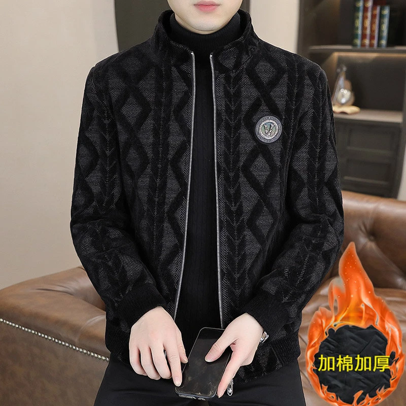 冬季毛呢大衣男韩版修身夹克加棉加厚保暖呢子短款外套冬装