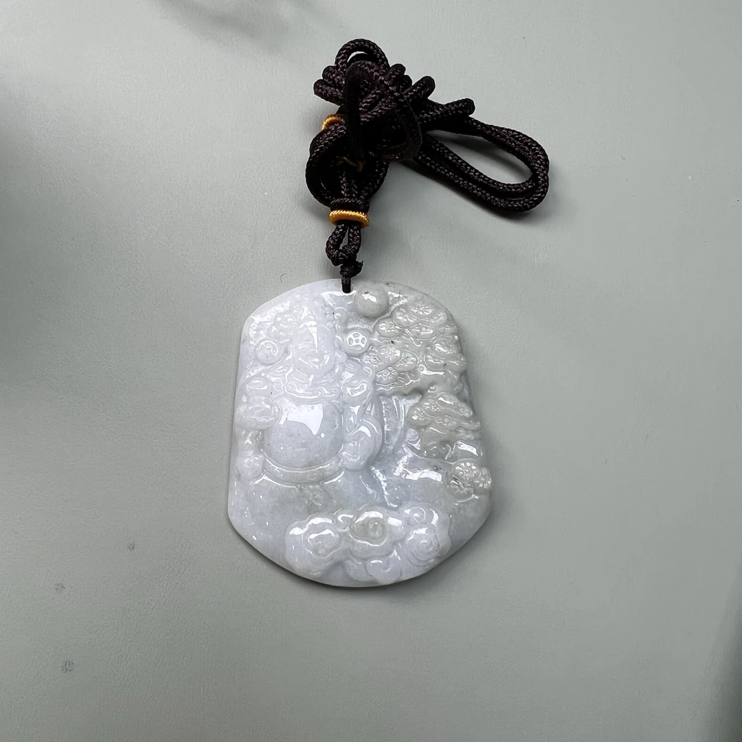 天然A货翡翠财神吊坠@@YG41002H023