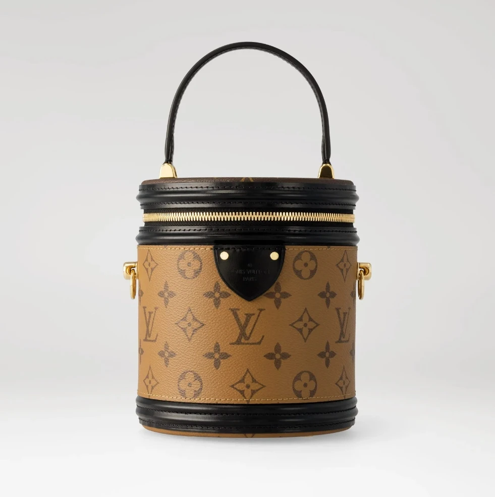 99新 LouisVuitton/路易威登 巧巧 LV老花拼色发财桶手提包翻盖