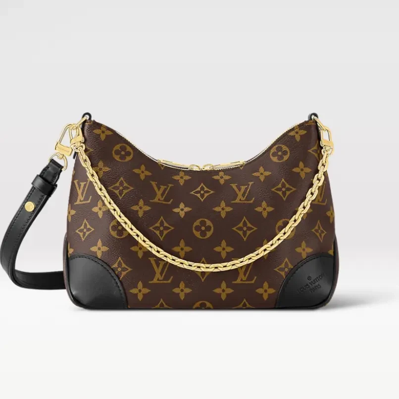 99新 LouisVuitton/路易威登 小雨LV黑色牛角包斜挎包