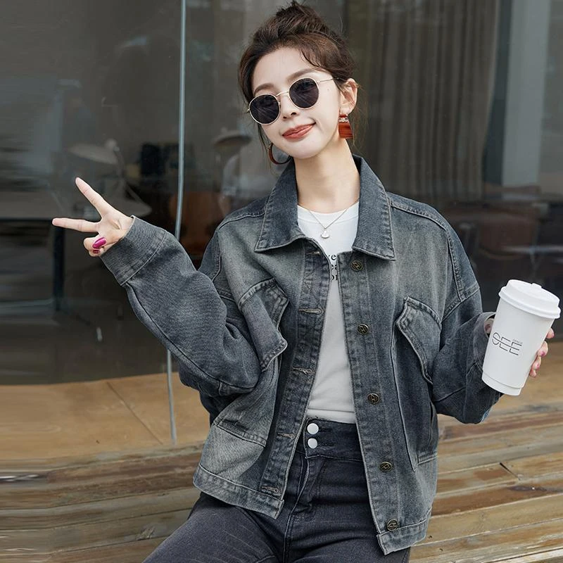 大码女装牛仔外套2025春秋季新款夹克上衣长袖常规百搭女士宽松