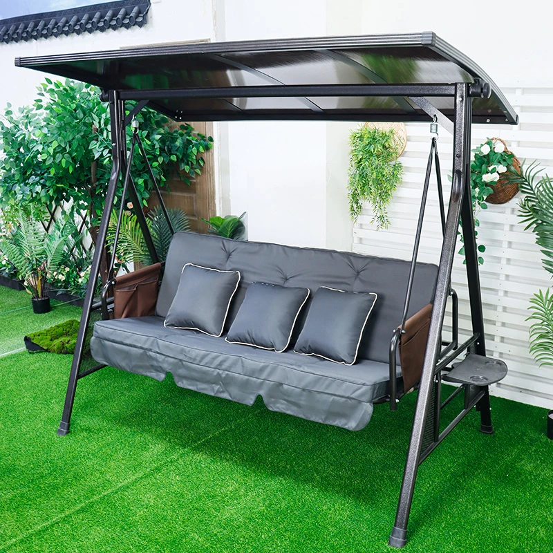 户外荡秋千阳台吊椅院子吊床防雨庭院双人摇椅室外铁艺吊篮椅