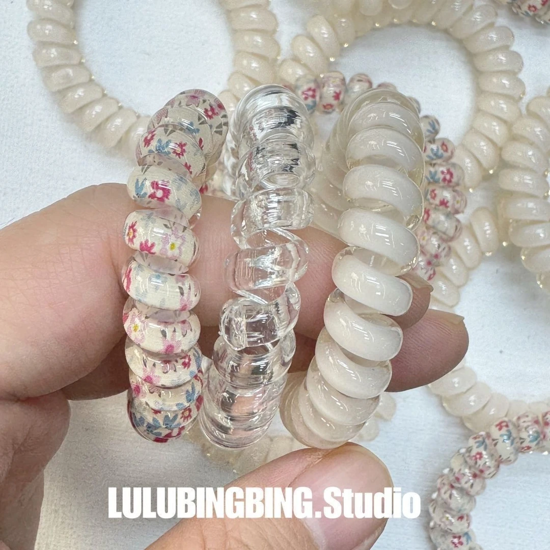 甜美小碎花电话线发圈绑头发绳高弹力无痕头绳橡皮筋头饰夏