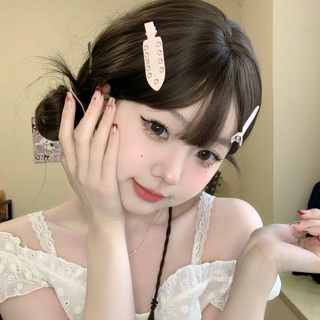 甜酷Hello Kitty无痕发夹kt猫八字刘海侧边夹刘海前额发夹一字夹