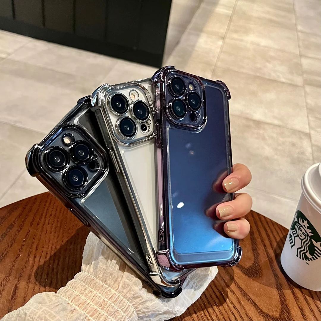 网红苹果14潮牌电镀iphone13带四角全包防摔气囊12ProMax手机壳