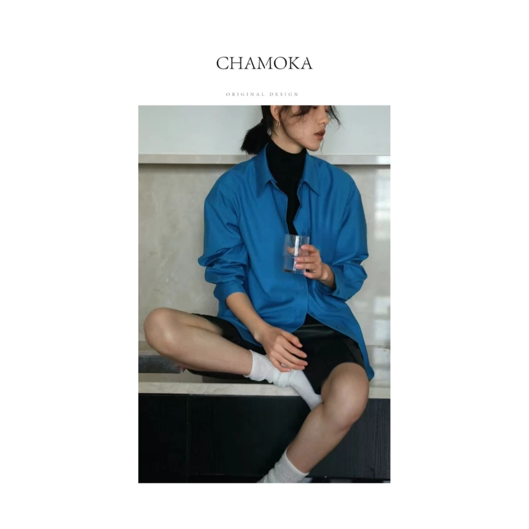 【夏莫卡】轻奢质感百搭显瘦时尚免熨烫抗皱衬衫L596