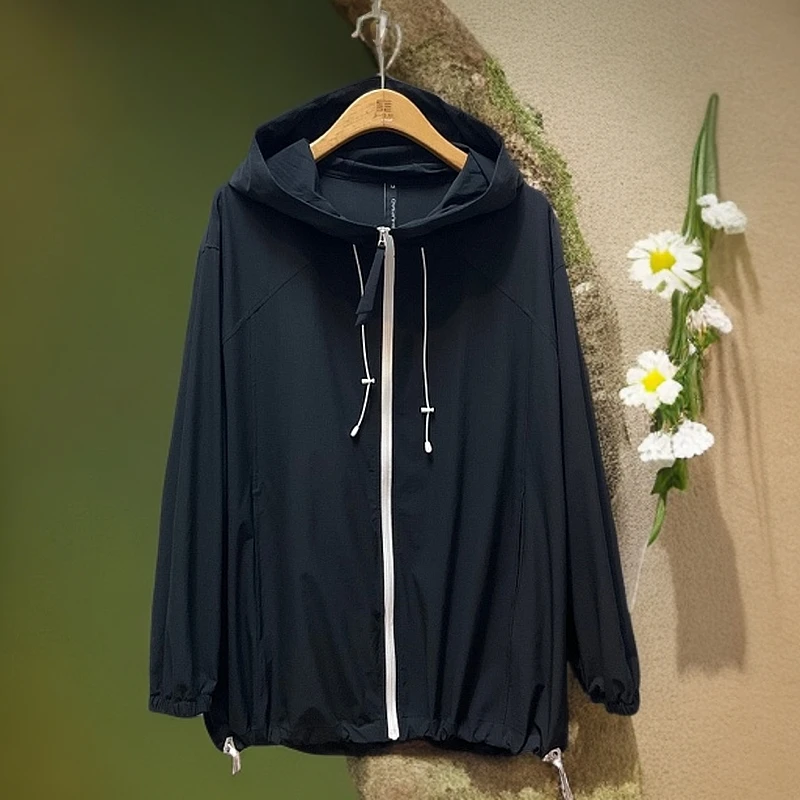 水淼2025春季新款0350-时尚潮流 帽套头衫