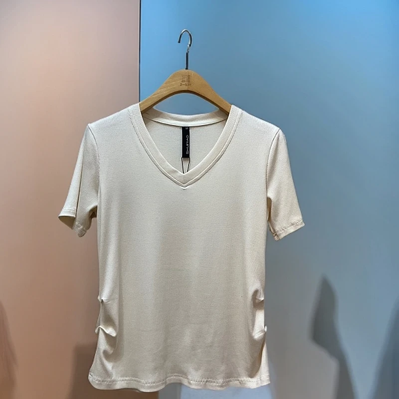 水淼2025春季新款0533-时尚百搭 舒适显瘦T恤