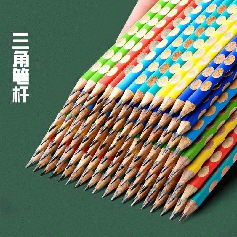 洞洞笔铅笔原木三角杆小学生儿童矫正握姿原木HB洞洞铅小学生专用