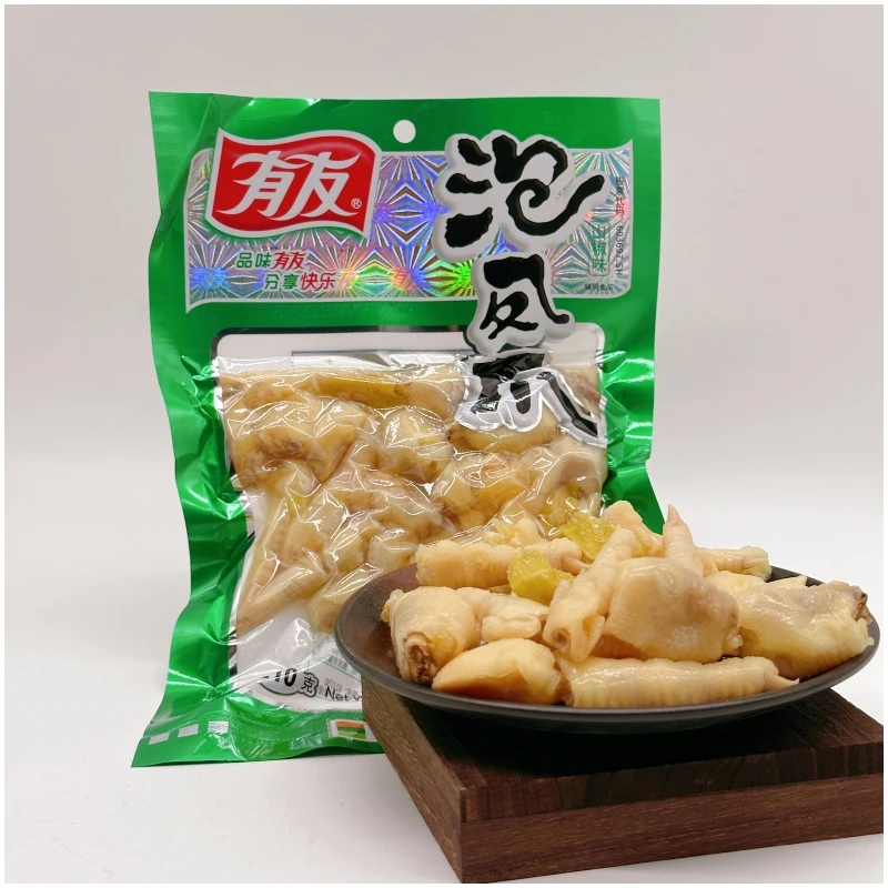 有友泡椒鸡爪经典山椒味凤爪零食210g开袋即食追剧办公室零食