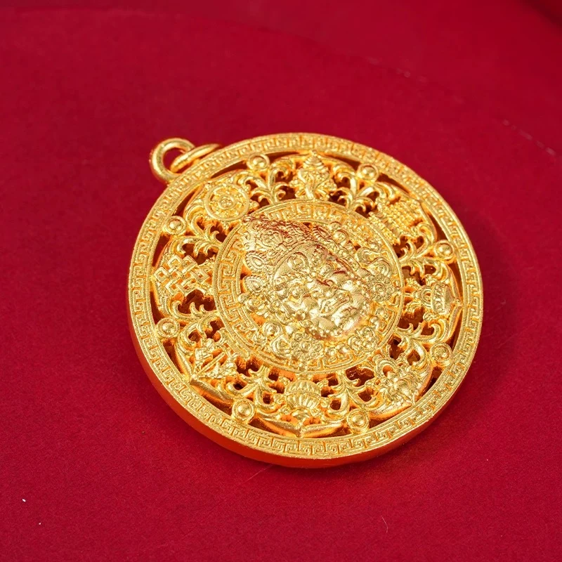 足银银制品 金包了银黄财神吊坠招财纳福【GSN001】