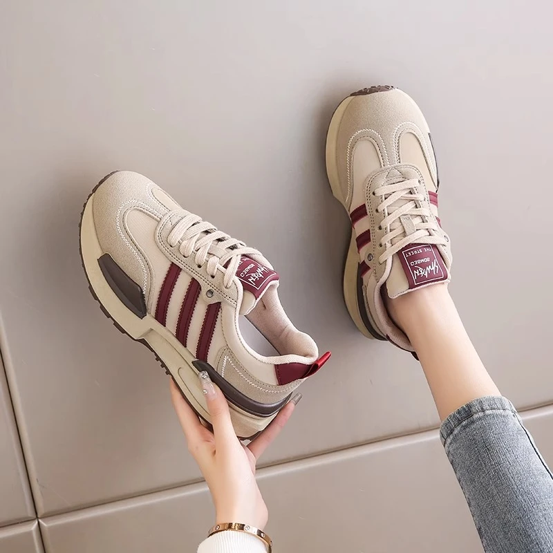 网红爆款小蛮腰阿甘鞋女2024春夏秋季港风休闲百搭厚底增高老爹鞋