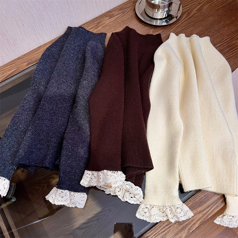 现货【静婉】4890女童百搭舒适纯色针织套头打底毛衣2024冬