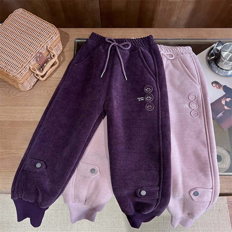 现货【笑脸卫裤】5409女童休闲冬款加厚束脚萝卜卫裤冬季