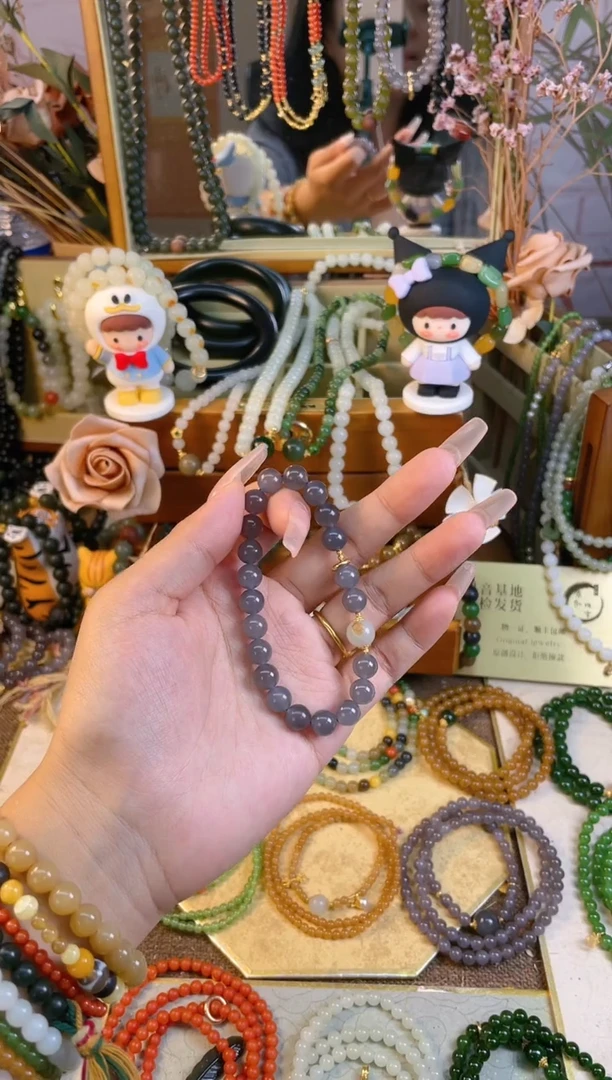 【闪购商品】和田玉手串未镶嵌烟紫