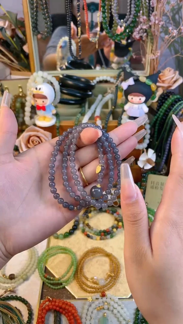 【闪购商品】和田玉手串未镶嵌烟紫