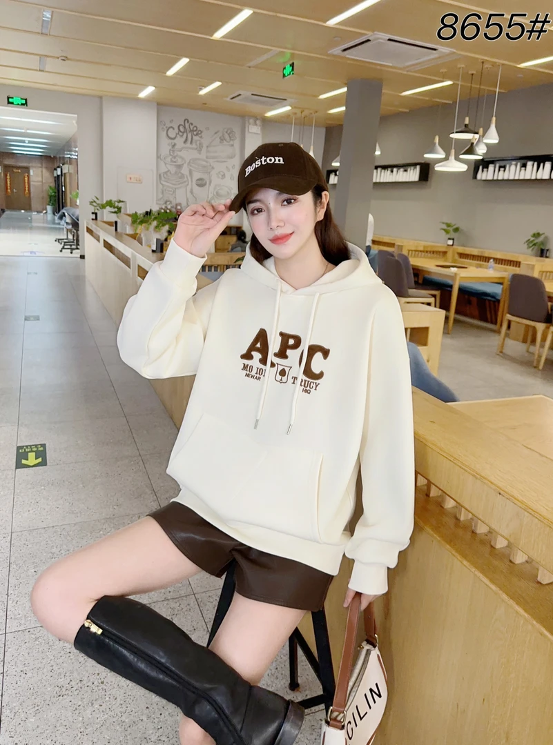 【加绒卫衣-反季青货】新款加绒加厚重工刺绣连帽卫衣