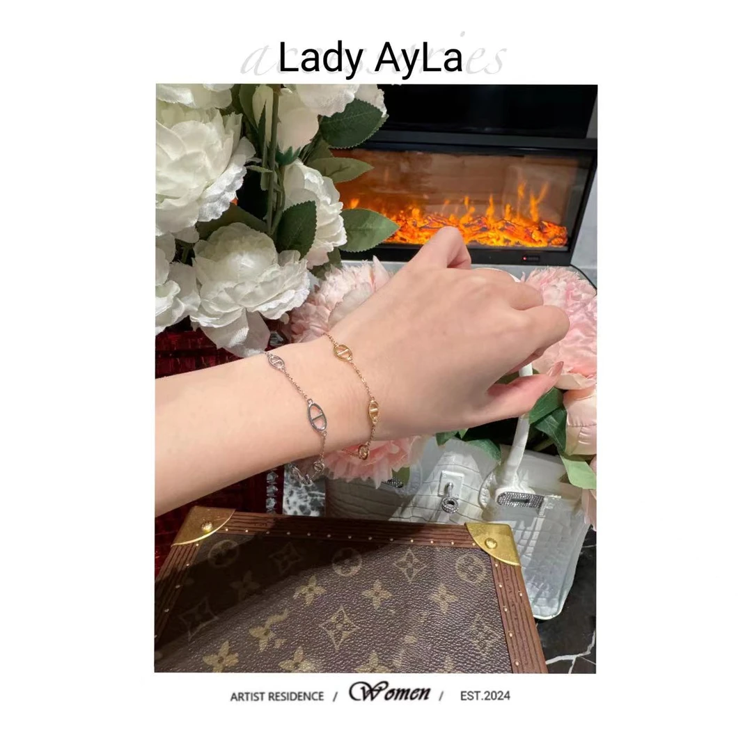 925银手链 猪鼻时尚百搭气质简约手链AL036