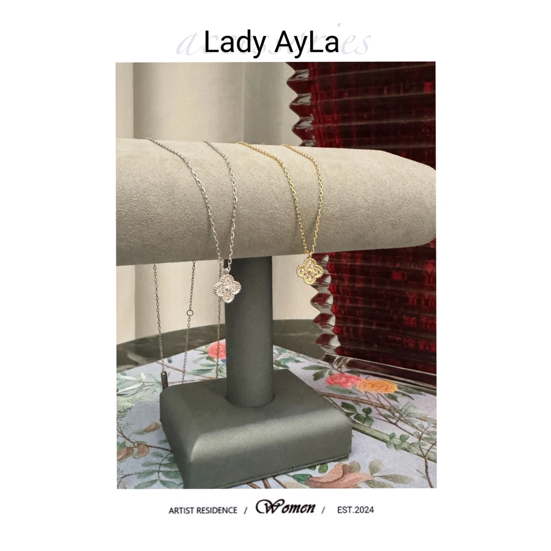 坠链均925银合成锆石 轻奢小众简约满钻mini四叶花草AL070