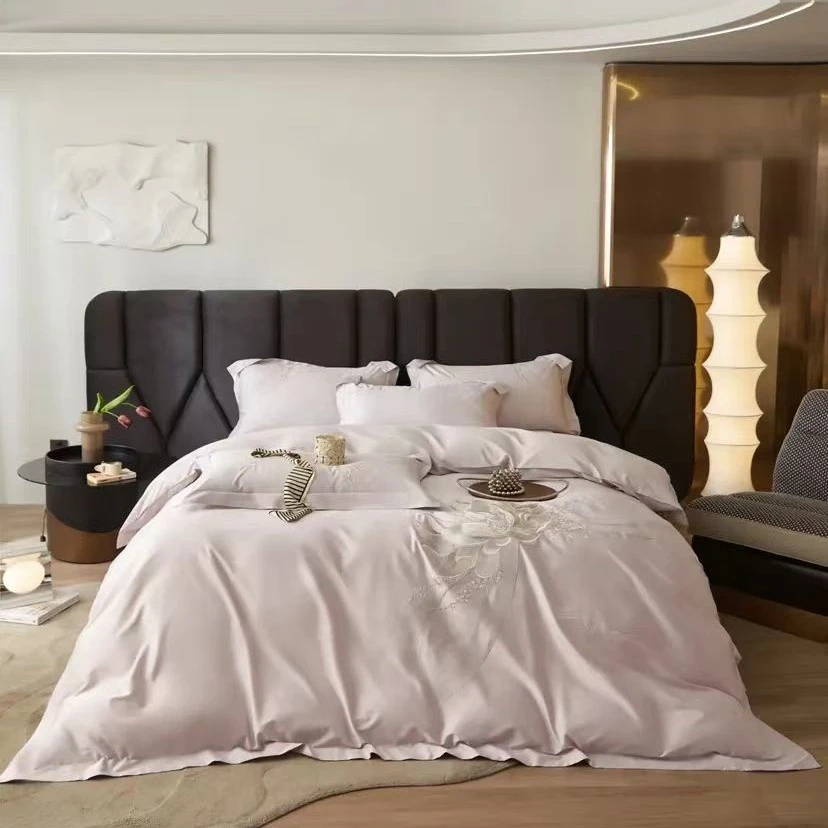 【只发新疆】花溪-紫：高奢时尚款全棉120支活性长绒棉刺绣四件套