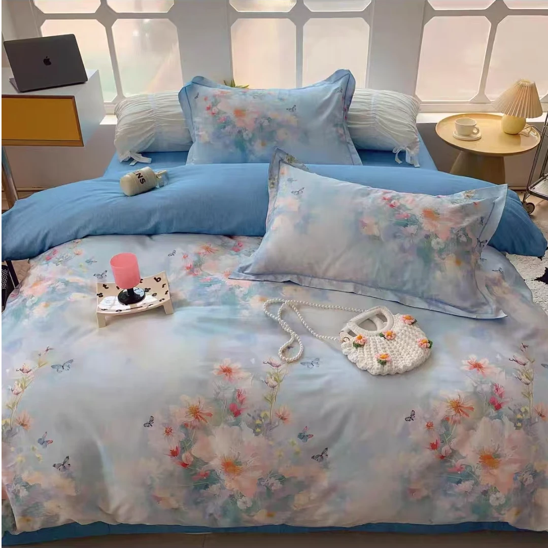 【福利】油画蝴蝶：加厚100棉纯棉喷气印花四件套