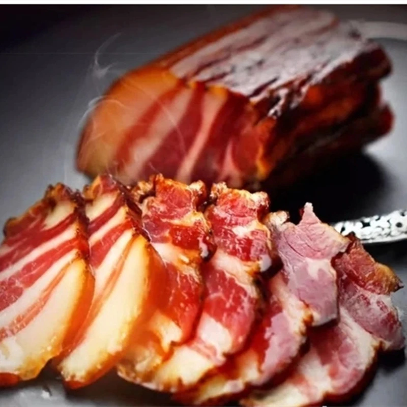 湘西传统烟熏手工腊肉小火慢熏熟食土猪腊肉