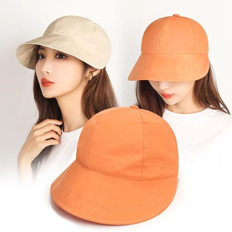 赵露思同款遮阳帽子女夏季春秋韩版抽绳可调节防晒遮脸太阳渔夫帽