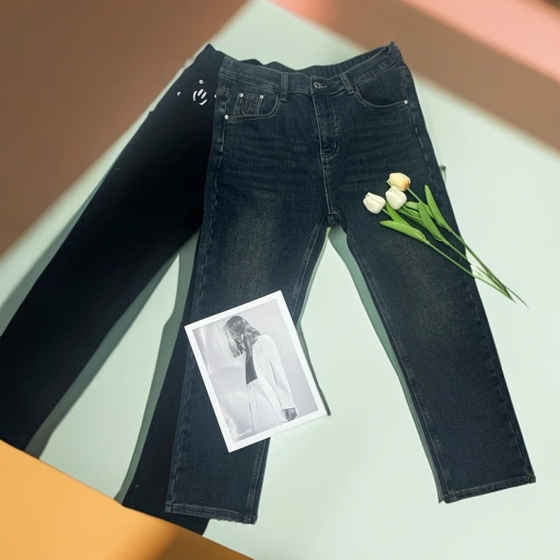 妮妮家9099秋季新款老爹裤牛仔裤