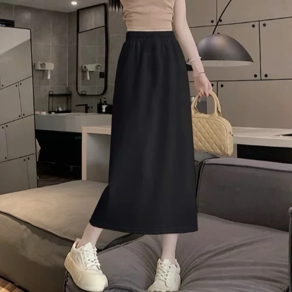 妮妮家0277秋冬新款高腰垂感A字半身裙！