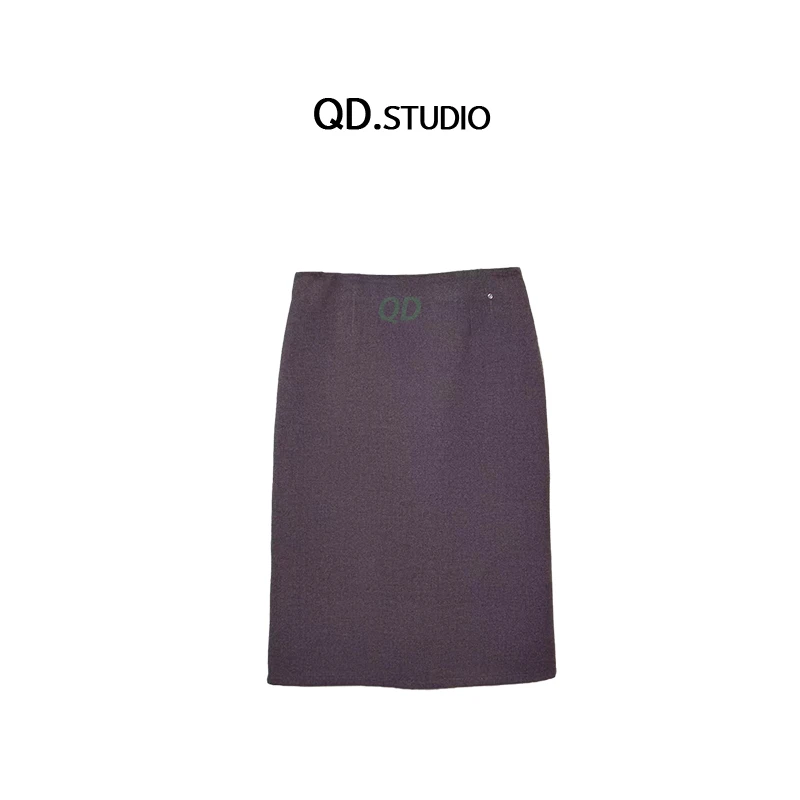 2024大码女装秋冬新款高腰A字显瘦短裙+长款开叉半身裙3061