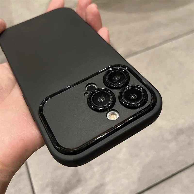 磨砂高级感纯色大视窗适用iphone14苹果15手机壳15软壳简约15小众