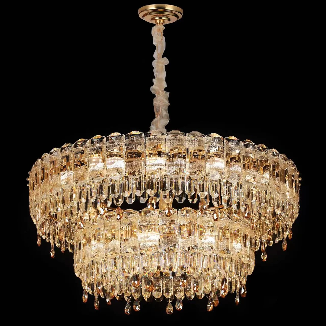 轻法式水晶吊灯轻奢客厅灯奢华大气别墅主灯 高级感客厅 卧室灯具