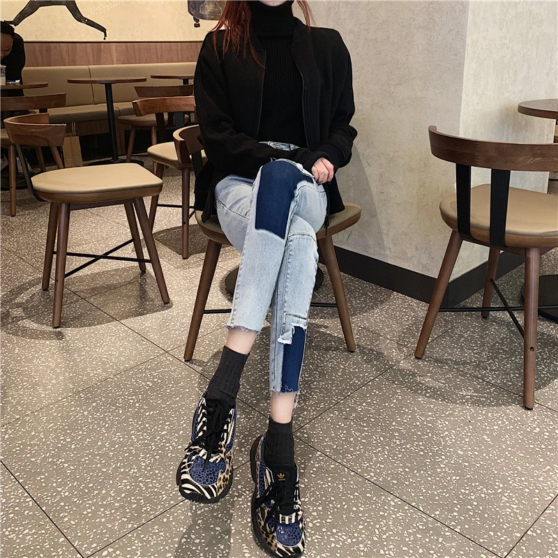 美式复古小脚牛仔裤女2025春夏季新款高腰显瘦辣妹小脚铅笔女神裤